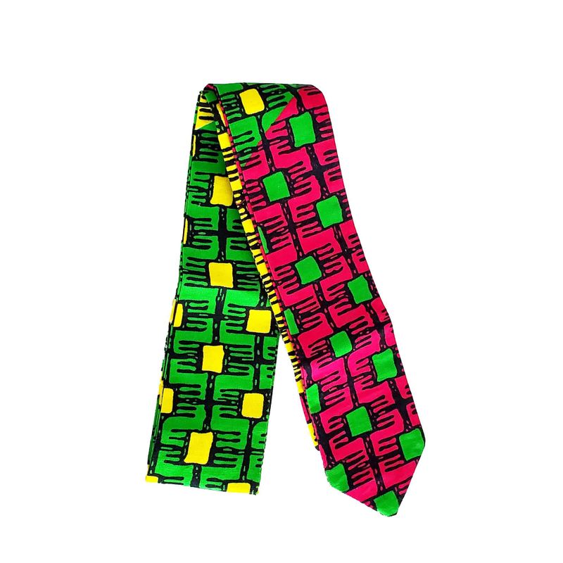 Bandeau À Nouer - Coloré Jauve Vert Rose Pagne Africain