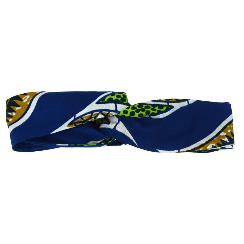 Bandeau Croisé - Bleu Pagne Africain