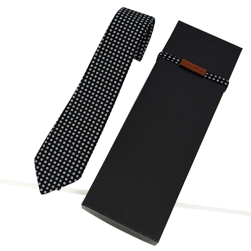 Cravate noire pois blanc