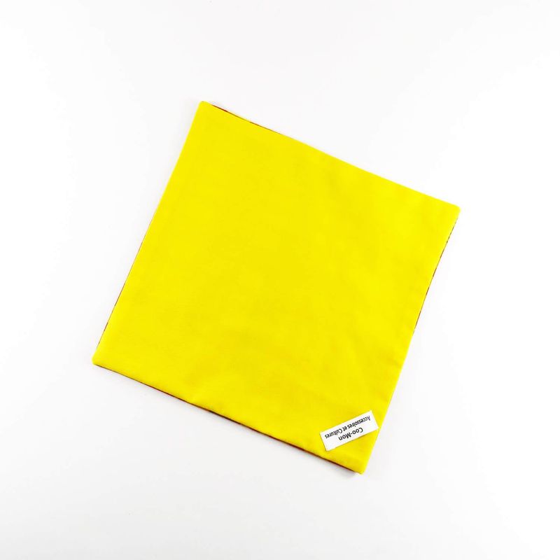 Noeud Papillon Et Foulard Pochette - Jaune Rouge Madras
