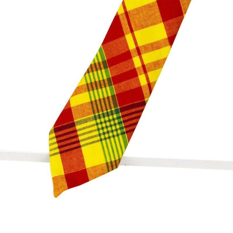 Cravate Madras - Carreaux jaunes et rouges