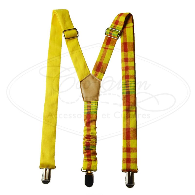 Noeud Papillon Et Bretelles - Jaune Madras