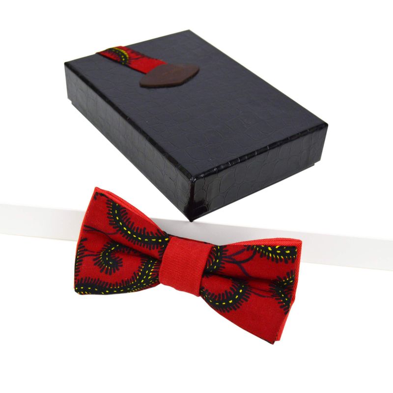 Nœud Papillon Rouge - Pagne Africain