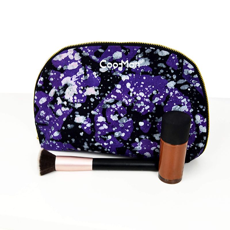 Trousse de toilette - mauve tachetée blanc et noir