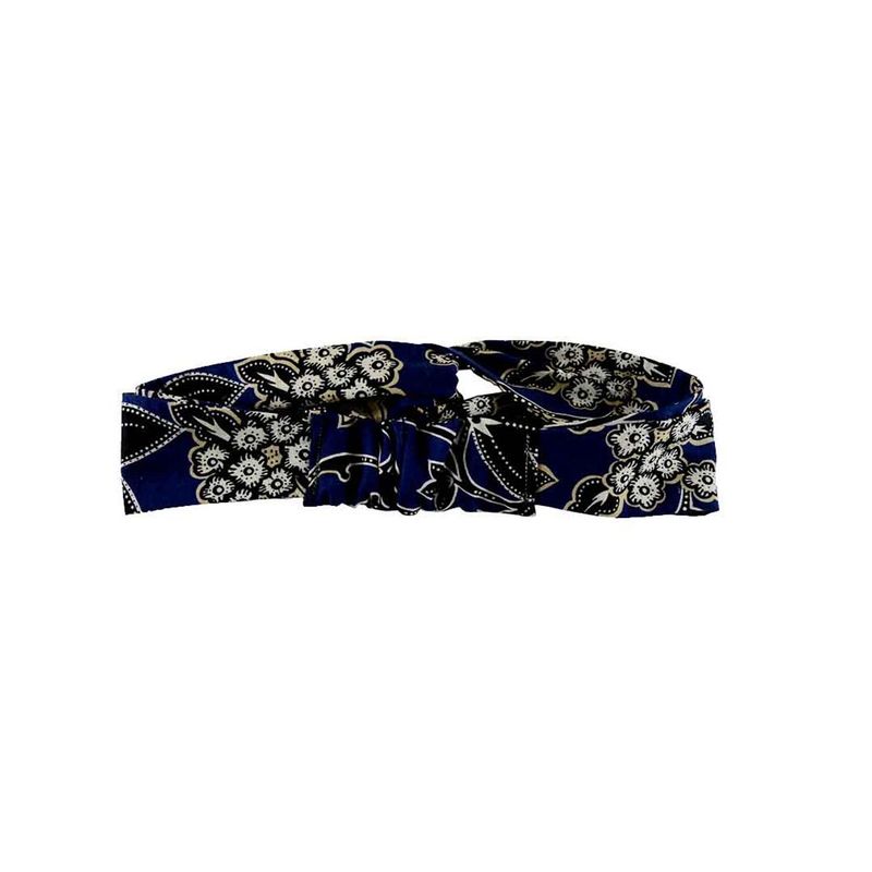 Bandeau Croisé - Bleu Marine Floral Tissu Recyclé