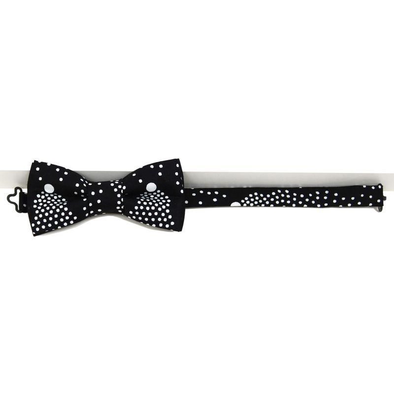 Noeud papillon noir pois blancs - pagne wax