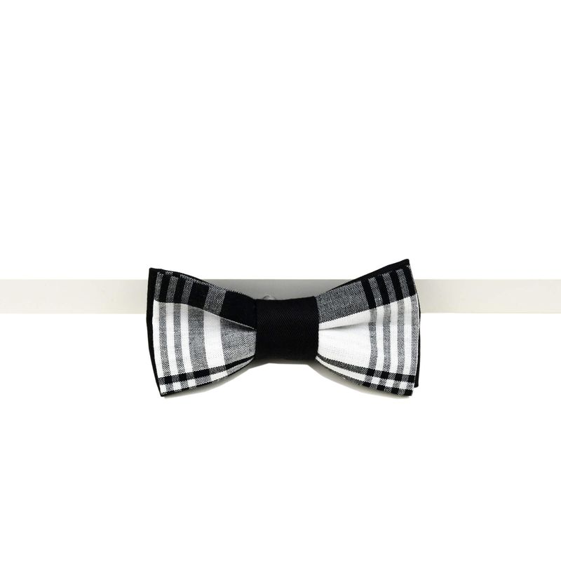 Noeud papillon à carreaux noir et blanc - Madras