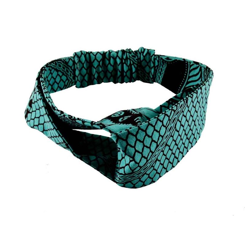 Bandeau Croisé - Vert Pagne Africain Wax