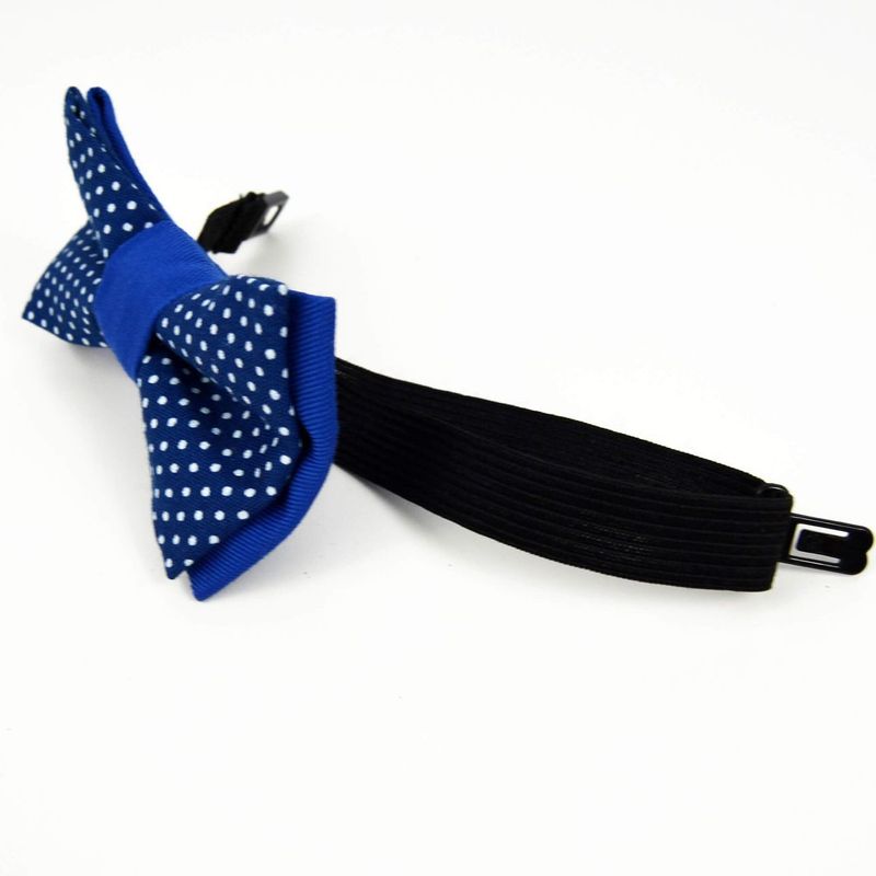 Nœuds Papillon Père-Fils - Bleu Marine Petits Pois Blancs Shweshwe