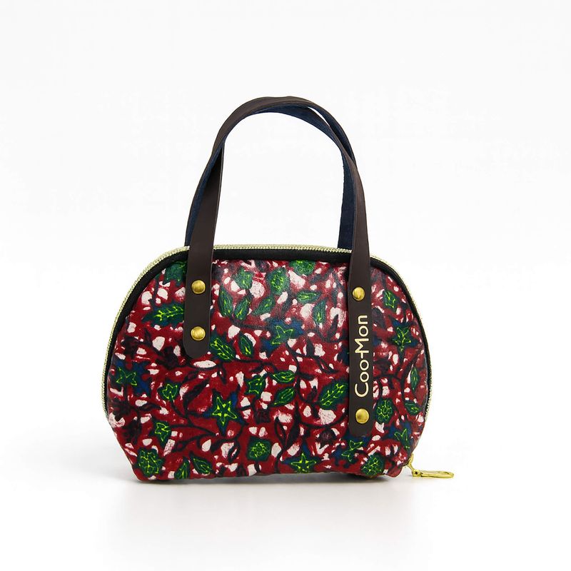 Petit sac Mini Vaya rouge à feuilles vertes imperméable