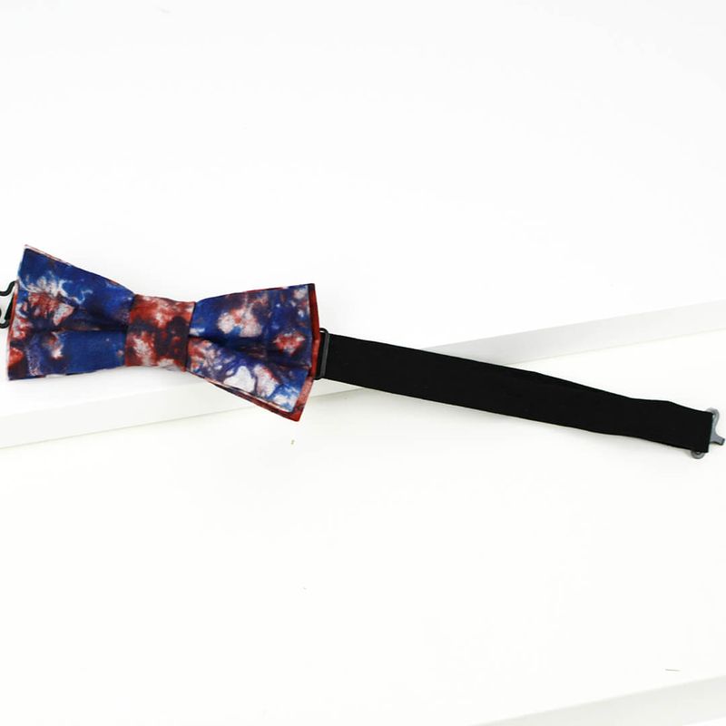 Noeud papillon tie-dye - bleu & ocre