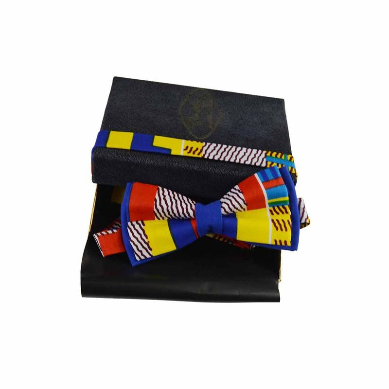 Noeud Papillon Coloré - Bleu Jaune Rouge Kenté
