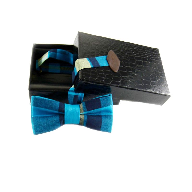 Noeud Papillon Bleu À Carreaux - Madras