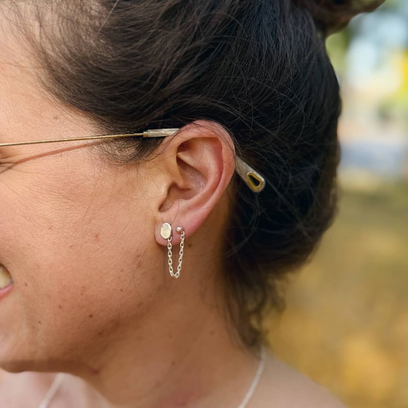 Élise - Boucles d'oreilles avec chaines doubles