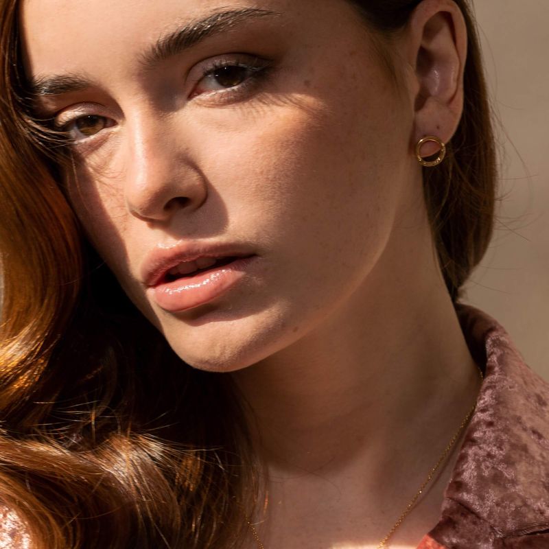 Laure - Boucles d’oreilles circulaires avec perle d’eau douce