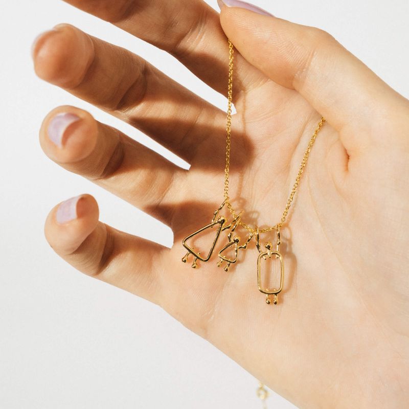 collier pour maman d'une fille en or massif 14k