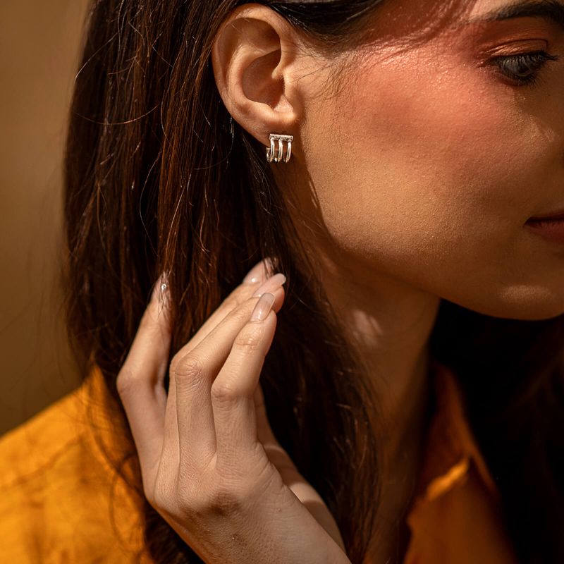 boucles d'oreilles triple anneaux