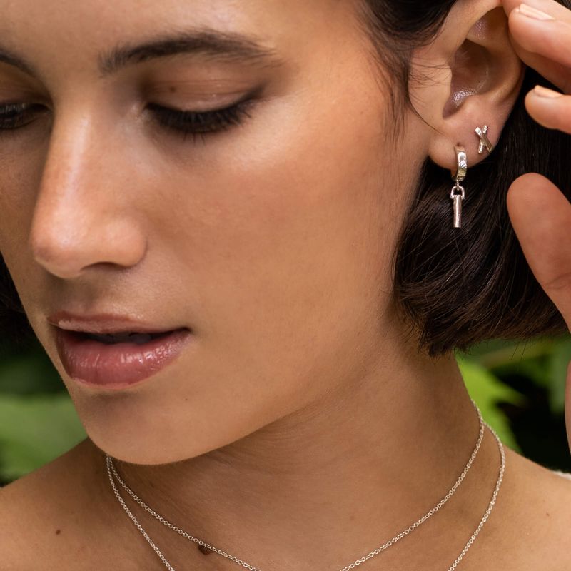 Optimiste - Puces d’oreilles en forme de X - Boucles d’oreilles en argent sterling ou plaqué or