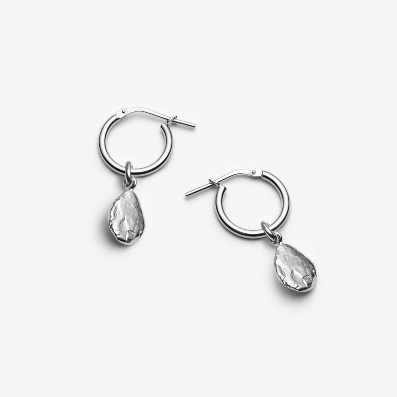Thérèse -  Anneaux en argent sterling boucles d’oreilles avec breloque amovible