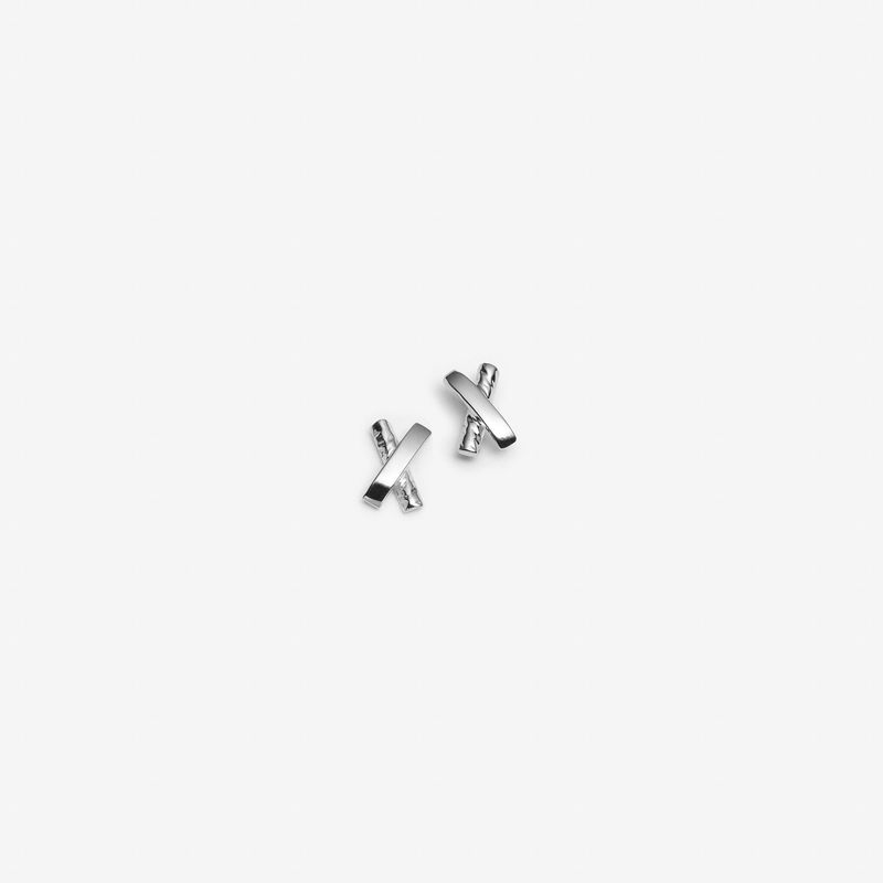 Optimiste - Puces d’oreilles en forme de X - Boucles d’oreilles en argent sterling ou plaqué or