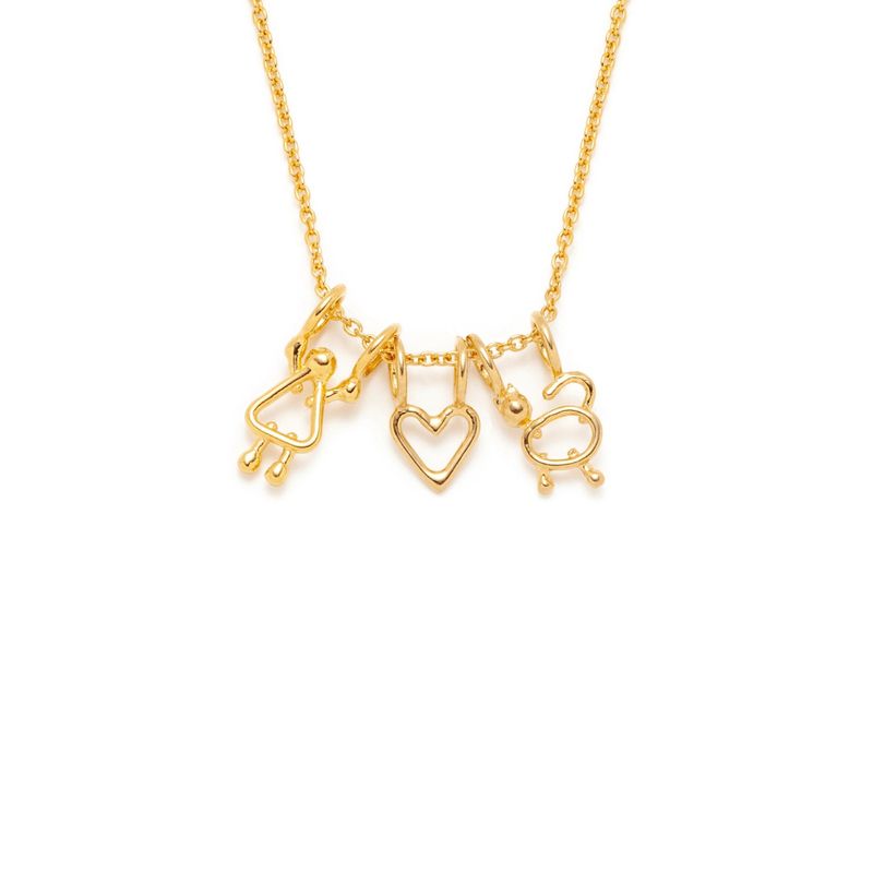 collier fille, coeur et chat