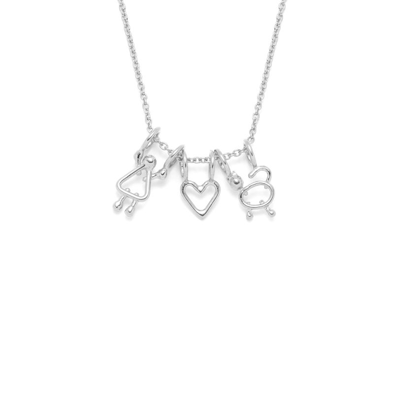 collier fille, coeur et chat