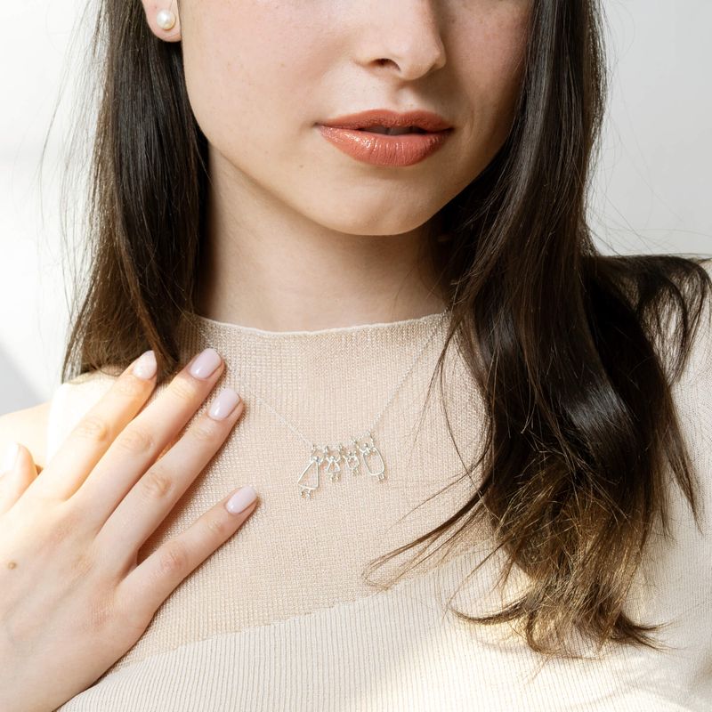 Collier famille en or massif pour maman