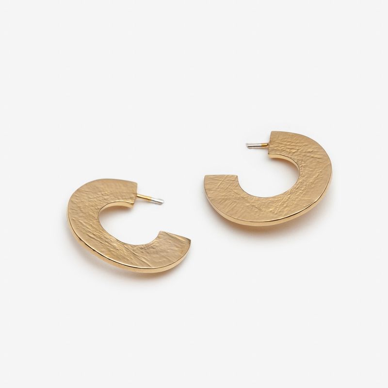 Franche - Boucles d'oreilles demi-cercles en argent sterling et plaqué or