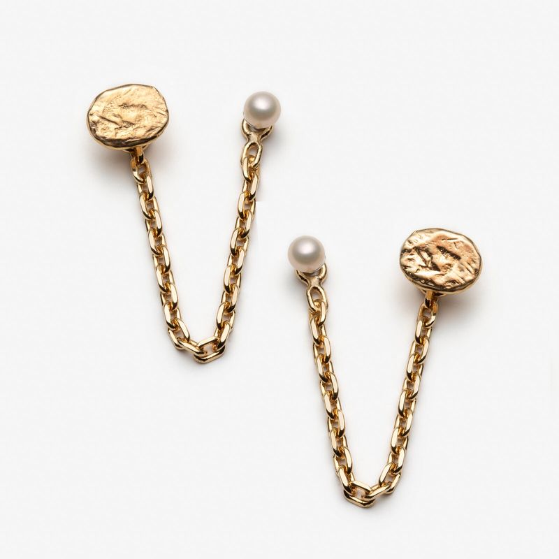 Élise - Boucles d'oreilles avec chaines doubles