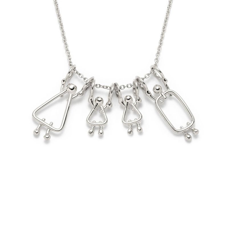 Cadeau pour les mamans de 2 filles - Collier en argent sterling