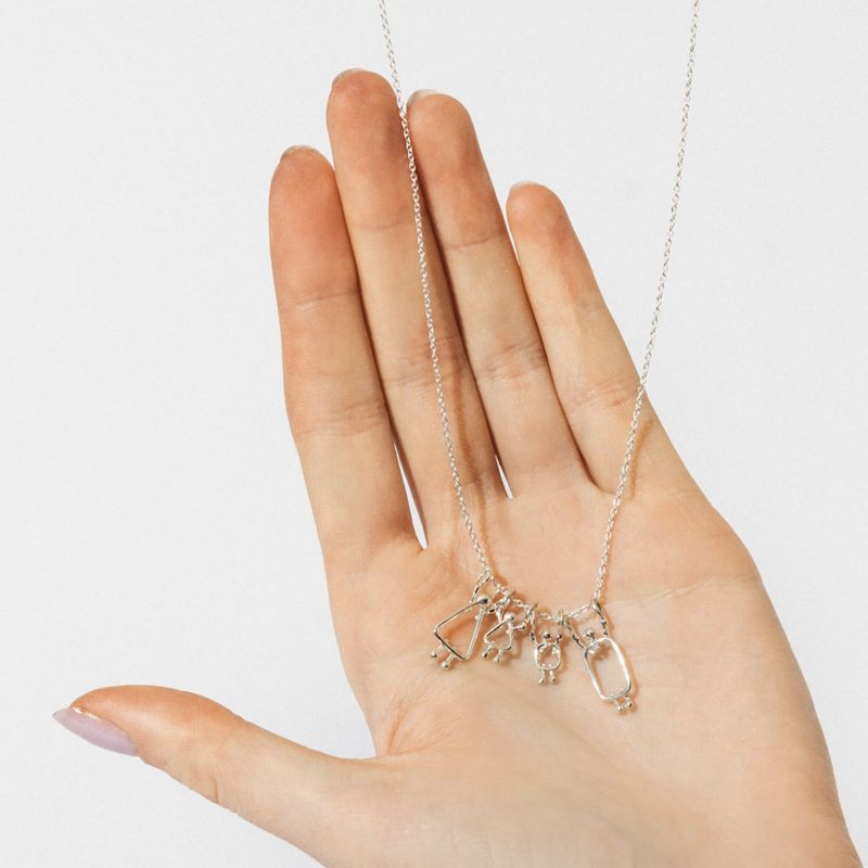 Collier famille en or massif pour maman