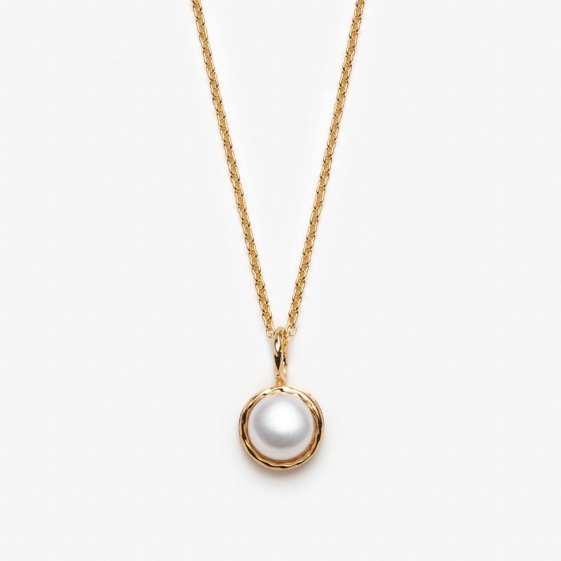 collier perle blanche minimaliste