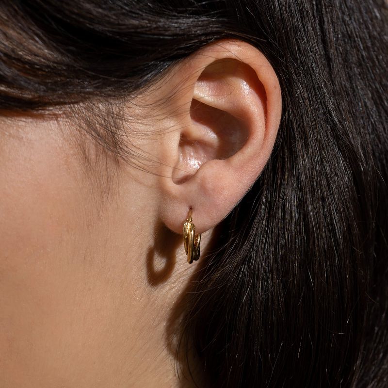 Curieuse - Boucles d’oreilles anneaux en argent sterling, faites au Québec