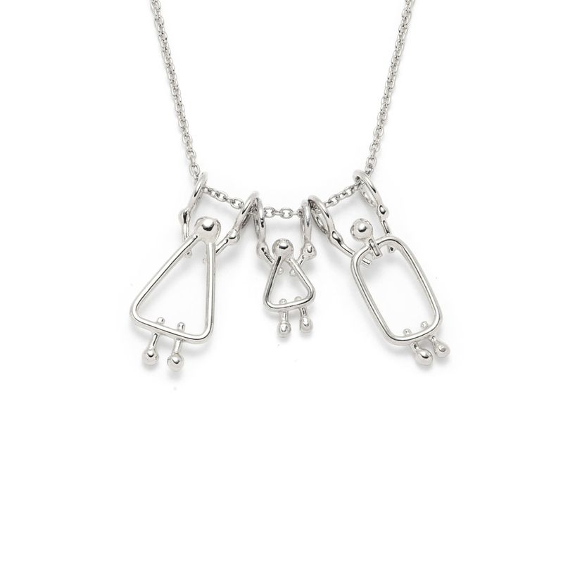 collier pour maman d'une fille en or massif 14k