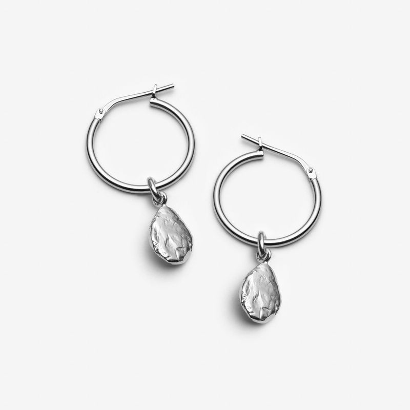 Thérèse -  Anneaux en argent sterling boucles d’oreilles avec breloque amovible