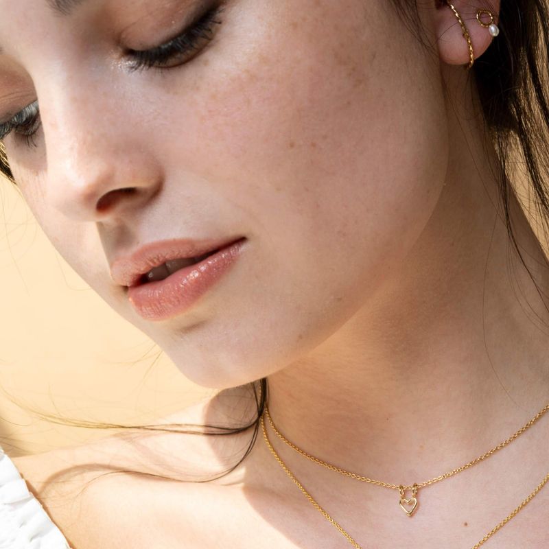 Collier avec breloque en forme de coeur - Pendentif coeur argent sterling ou or