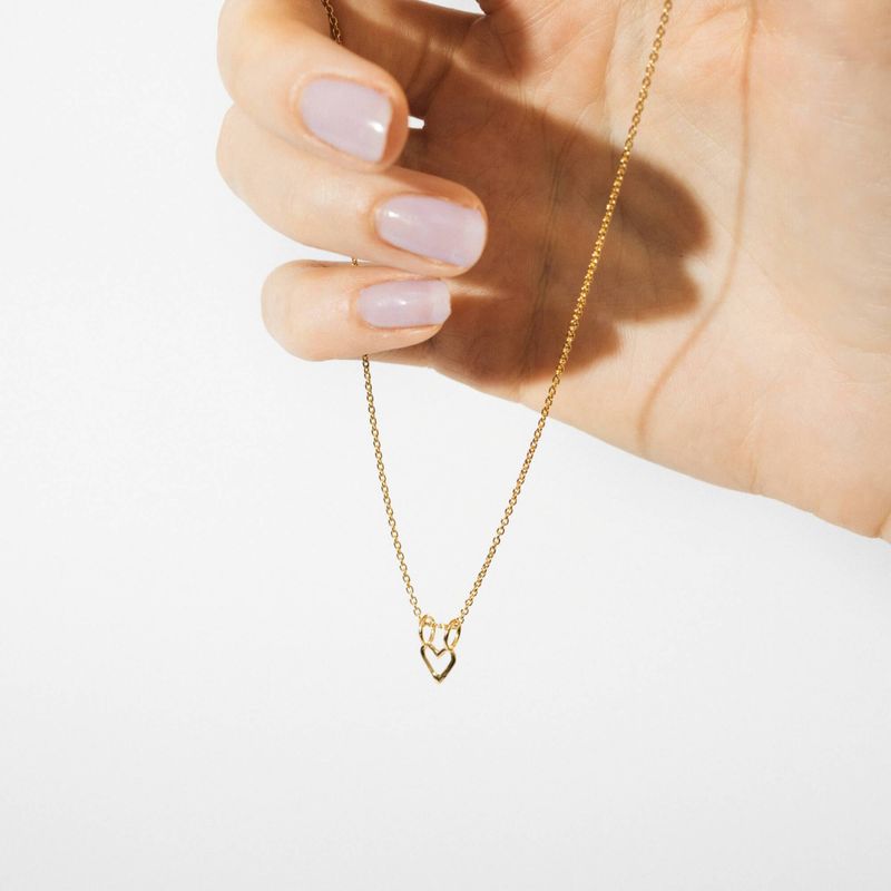 Collier avec breloque en forme de coeur - Pendentif coeur argent sterling ou or