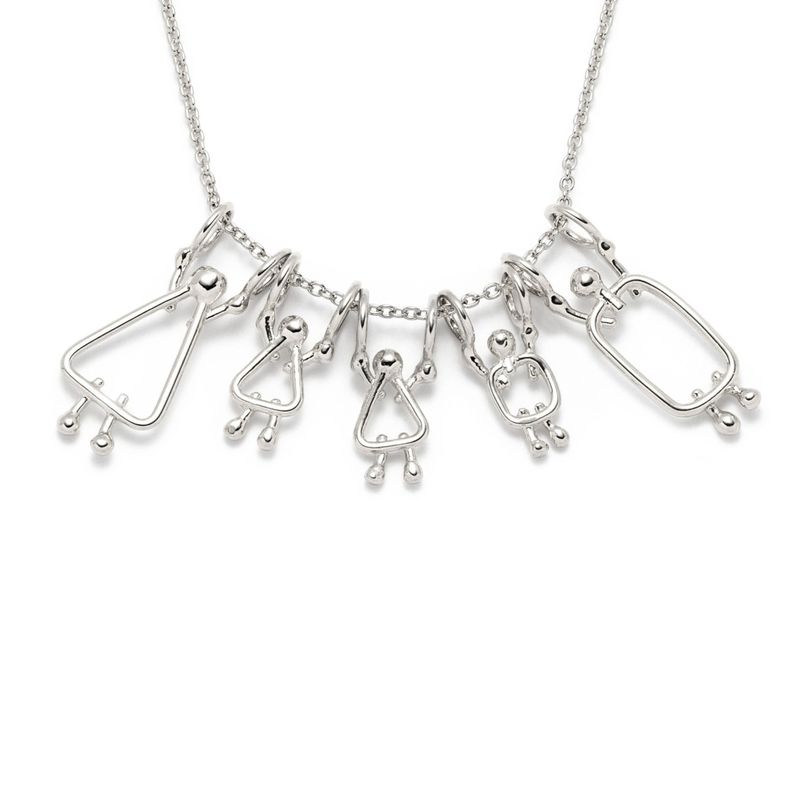 collier maman, 2 filles, garçon et papa