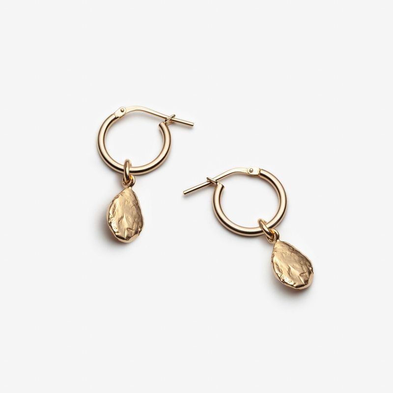 Thérèse -  Anneaux en argent sterling boucles d’oreilles avec breloque amovible