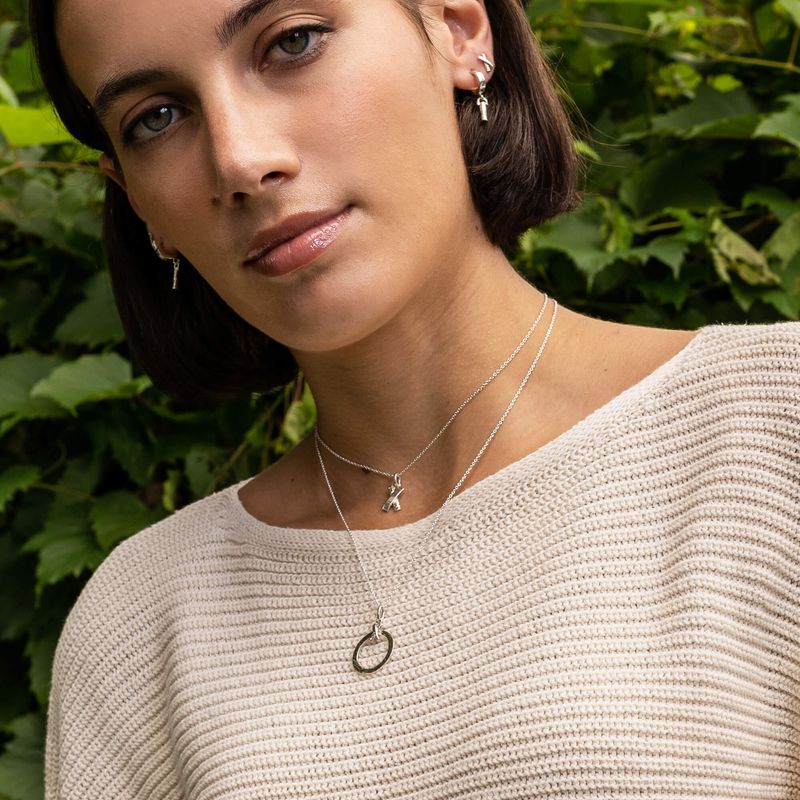 Optimiste - Puces d’oreilles en forme de X - Boucles d’oreilles en argent sterling ou plaqué or