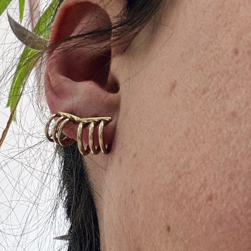 Boucles d'oreilles triple pour une illusion de trois piercings en un