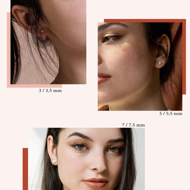 trio de boucles d'oreilles perles