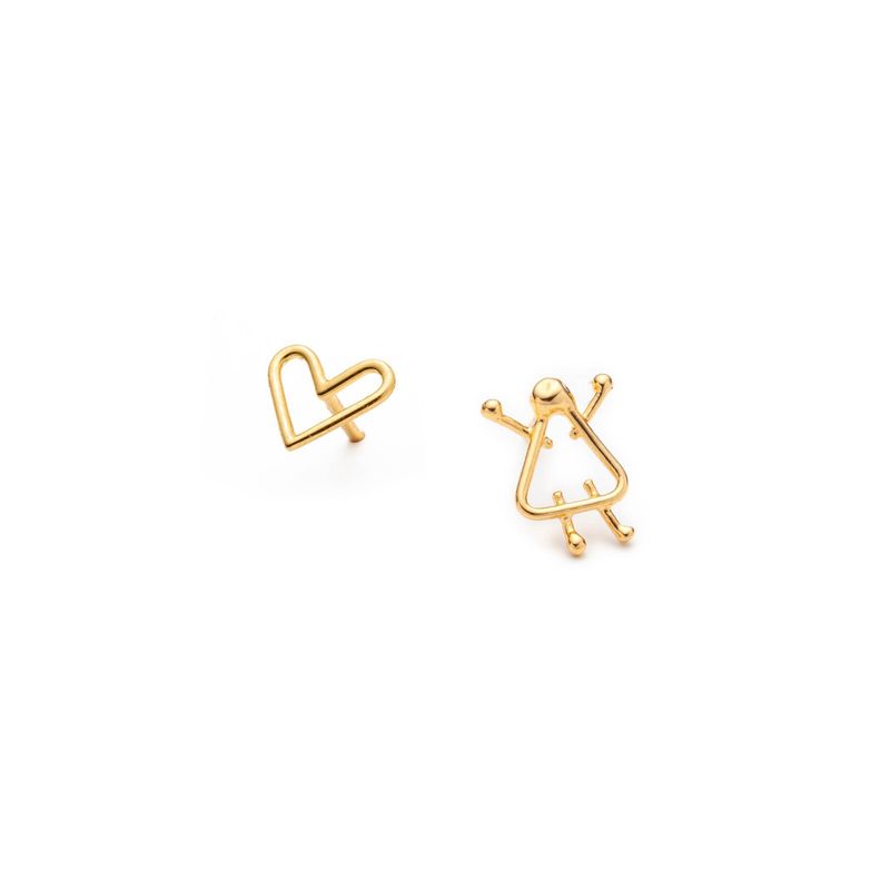 boucles d'oreilles coeur et fille