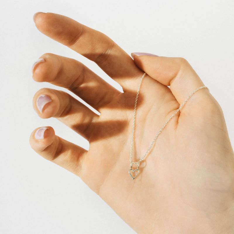 Collier avec breloque en forme de coeur - Pendentif coeur argent sterling ou or