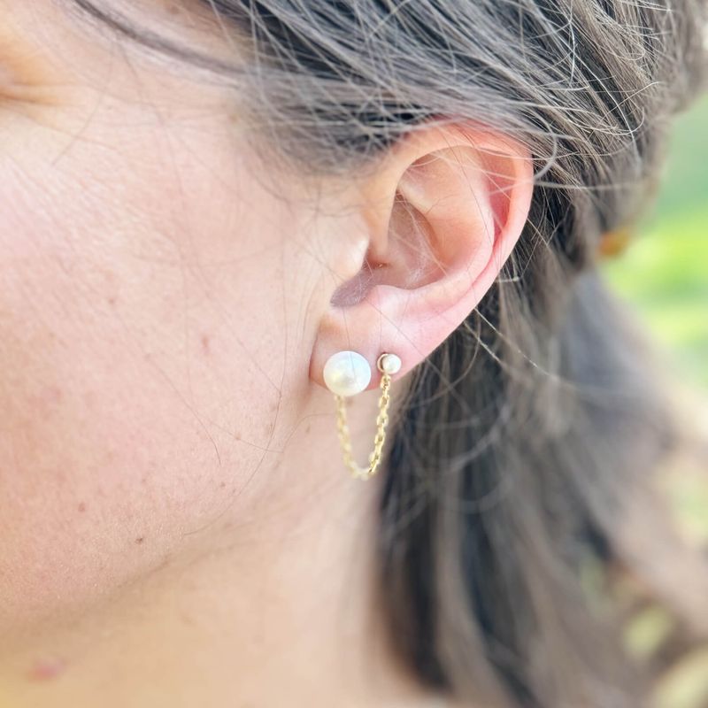 Longues chaines d’oreilles - Disponibles en argent ou plaqué or