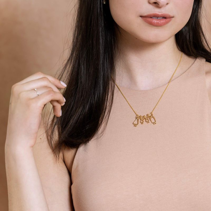 Cadeau pour les mamans de 2 filles - Collier en argent sterling