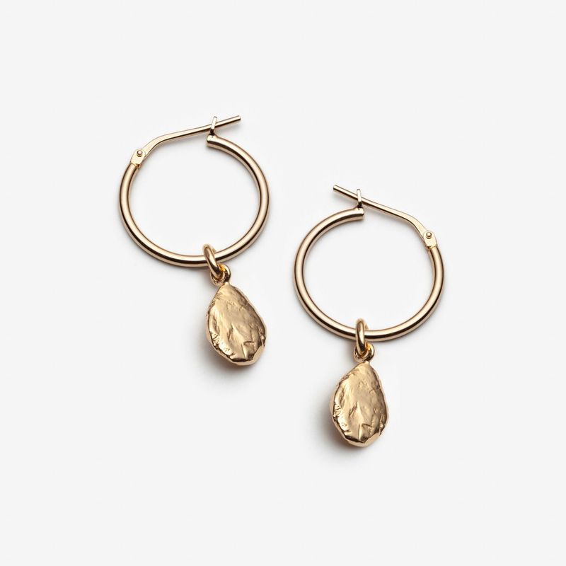 Thérèse -  Anneaux en argent sterling boucles d’oreilles avec breloque amovible