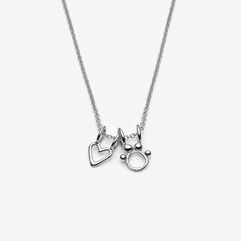 Collier coeur et patte pour l’amoureuse des animaux