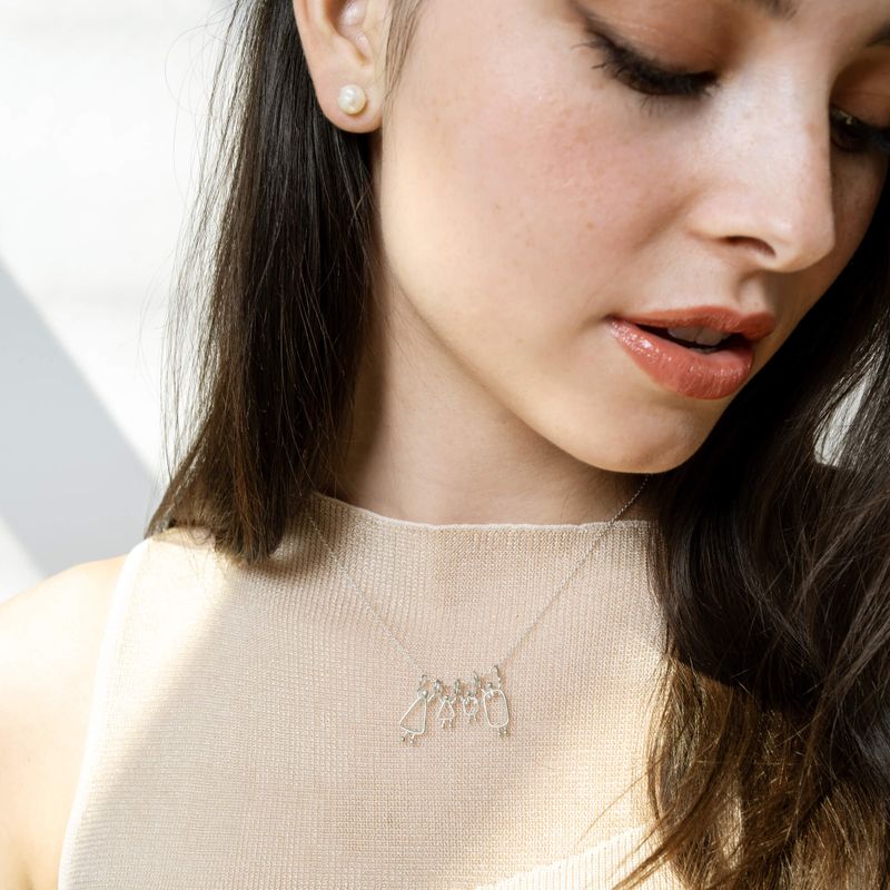 Collier famille en or massif pour maman