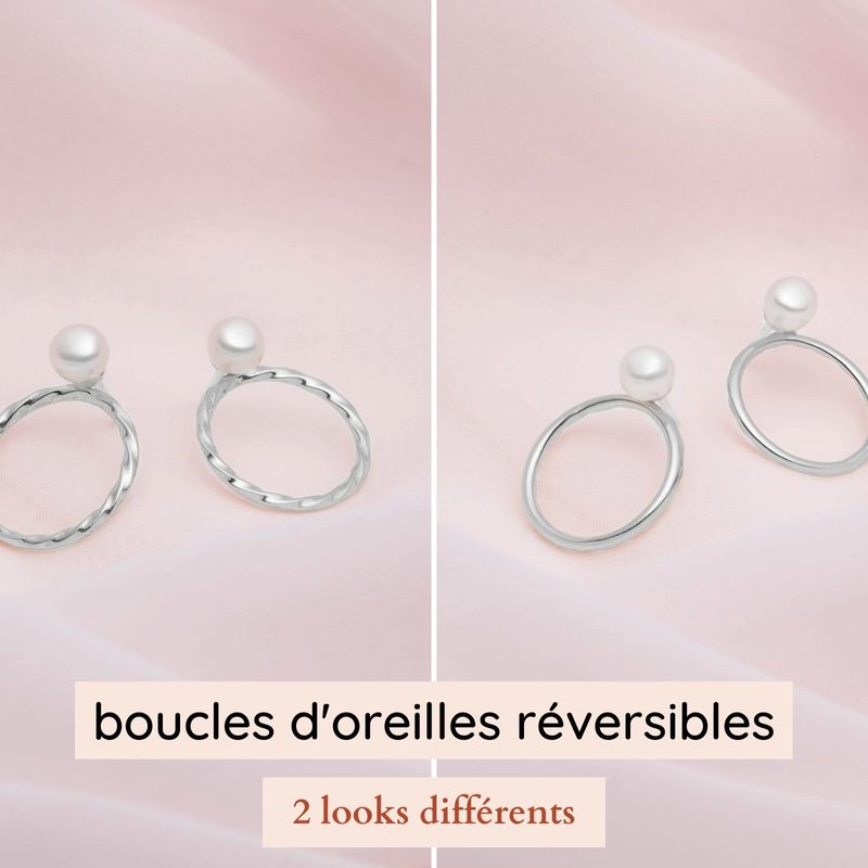 ear jackets avec perles blanches